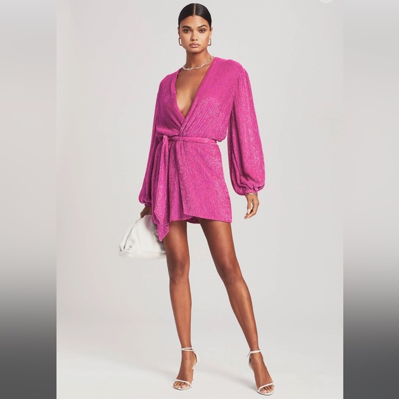 Retrofete Gabrielle Sequin hot pink dress . - Picture 5 of 10